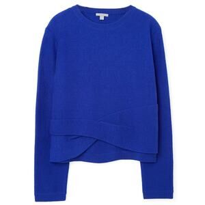 COS Women’s Sweater 100% Wool Twisted Detail Jumper Cobalt Blue Size Medium EUC